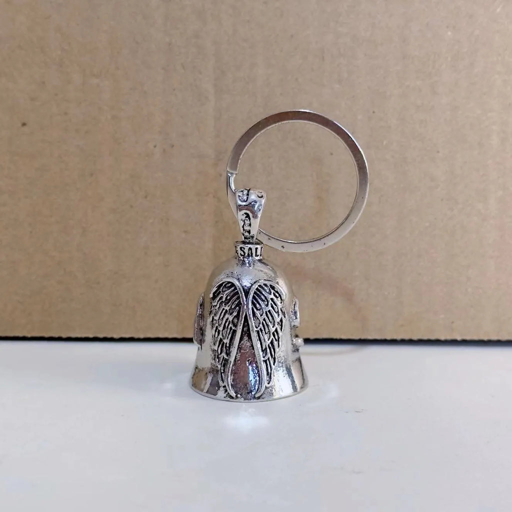 Vintage-style white angel wings necklace and keychain made from alloy.