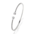 Copper bracelet with inlaid white zircon stones in simple jewellery design