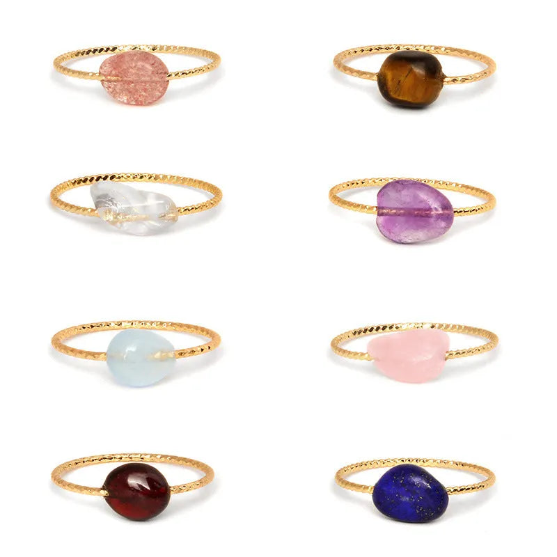 Geometric agate ring for women with original niche design in various colour options