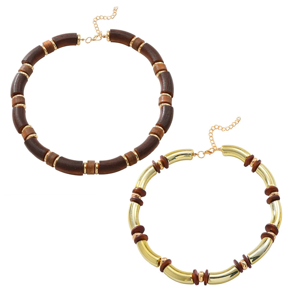Alloy multi-layer necklace and bracelet set for women in silver tone with round details.