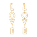 Gold alloy retro LOVE alphabet letter earrings for women