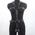 Black imitation leather waist cincher belt with patent leather finish and adjustable pin buckle closure