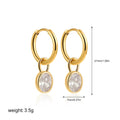 Women's retro simple oval zircon earrings in copper with six colour options displayed