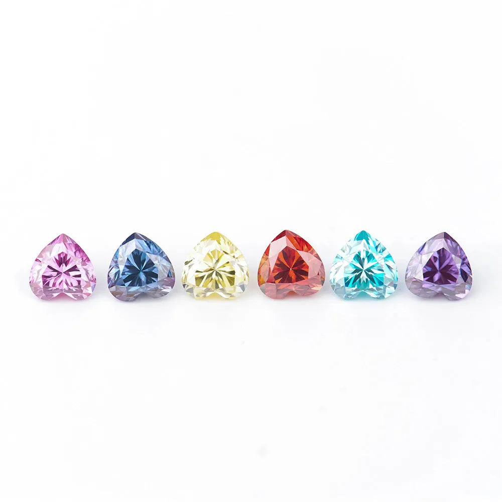 Heart-shaped moissanite stone in lemon yellow colour with precise facets and measurements