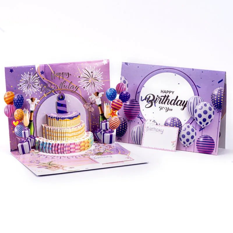 Chinese ink style 3D pop-up greeting card showing manual folding detail.