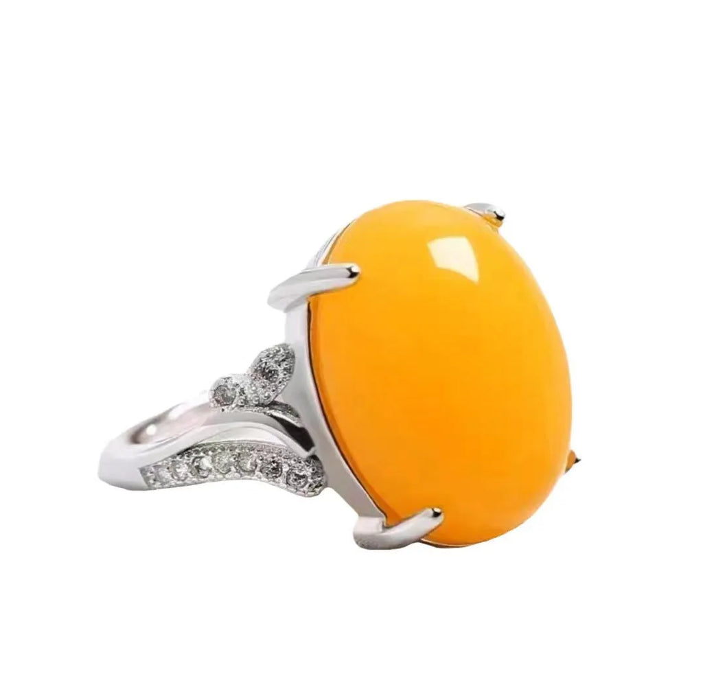 Adjustable natural sapphire ring in ethnic geometric style with five colour options