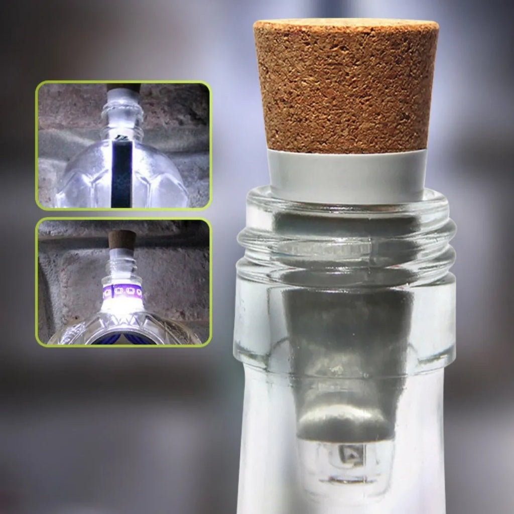 LED rechargeable bottle cap light with plastic shell for holiday decoration