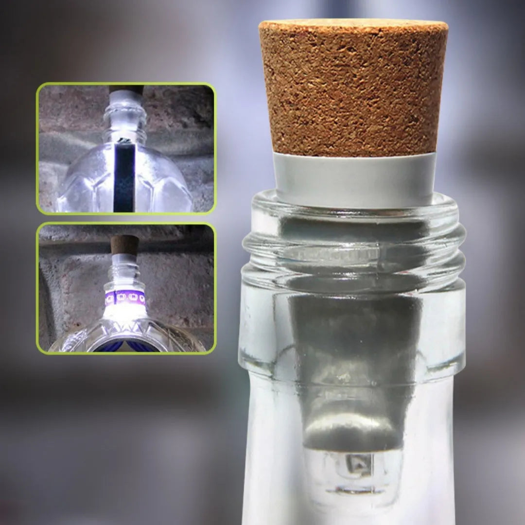 LED rechargeable bottle cap light with plastic shell for holiday decoration