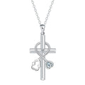 Women's cross stethoscope pendant necklace with electroplated copper construction and cross chain