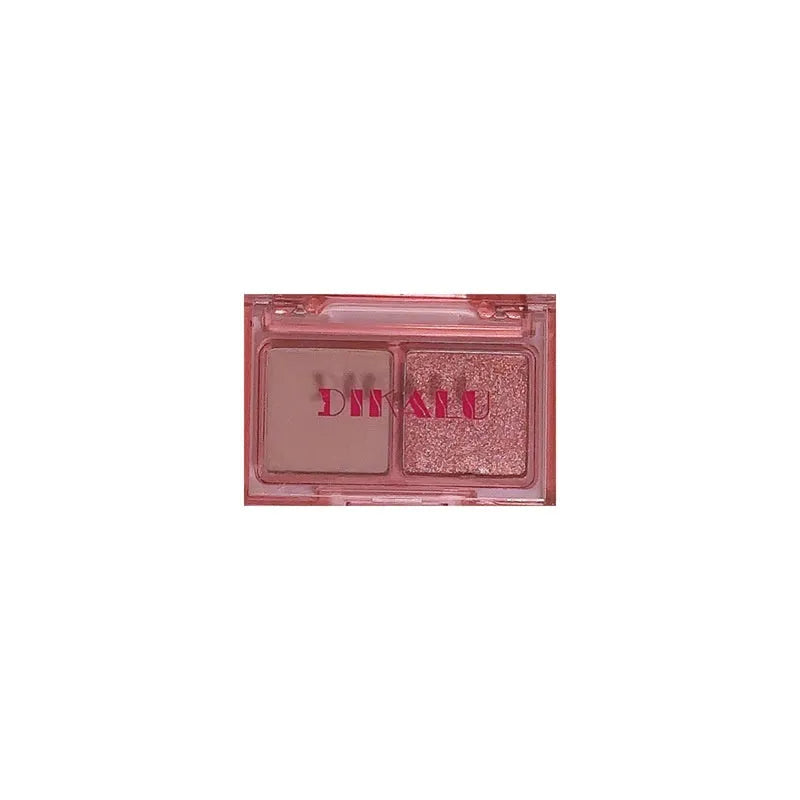 Cool two-tone eyeshadow palette showing pink and black colours with matte and shimmer finishes in punk style design