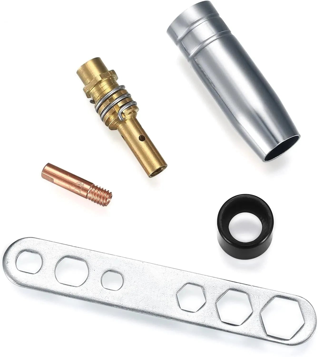 Welding fittings conductive nozzle protection suit 25-piece copper set with 15 conductive nozzles and 19mm length