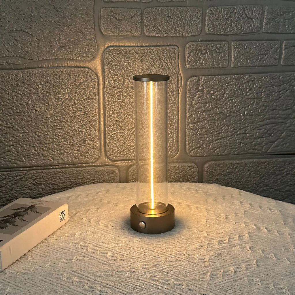 LED line glass magnetic suction light strip with USB charging port, modern bedside night light