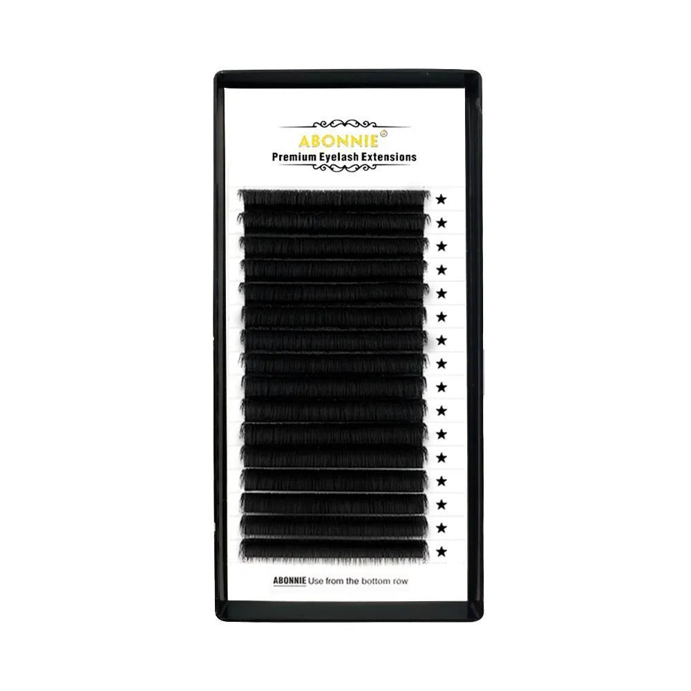 Mink hair false eyelashes showing 16 dense rows with length options from 8mm to 18mm