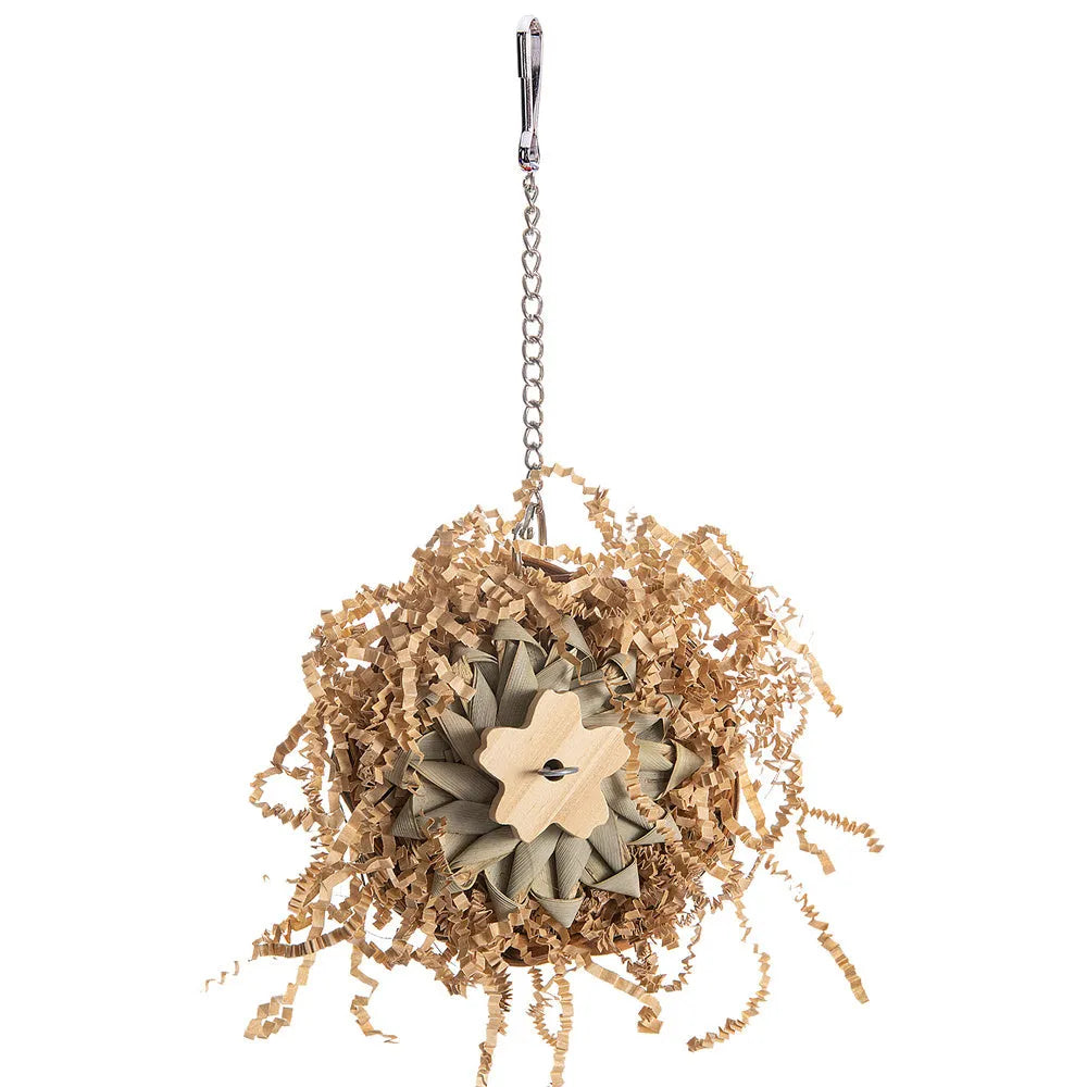 Three-piece parrot gnawing molar chew toy set with hanging attachments for cage mounting