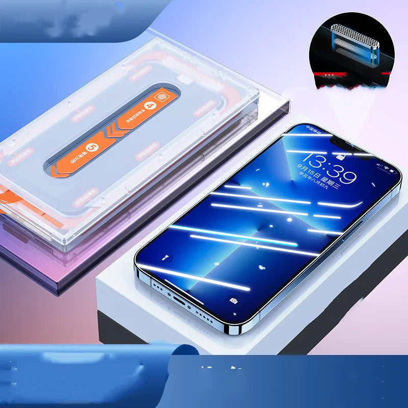 Anti-peep tempered glass screen protector for iPhone with dust-free clean room and HD electroplating