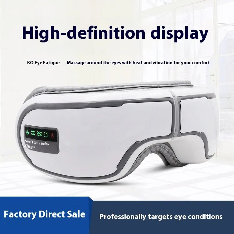 Wireless smart Bluetooth eye massager with protein skin material and hot compress function