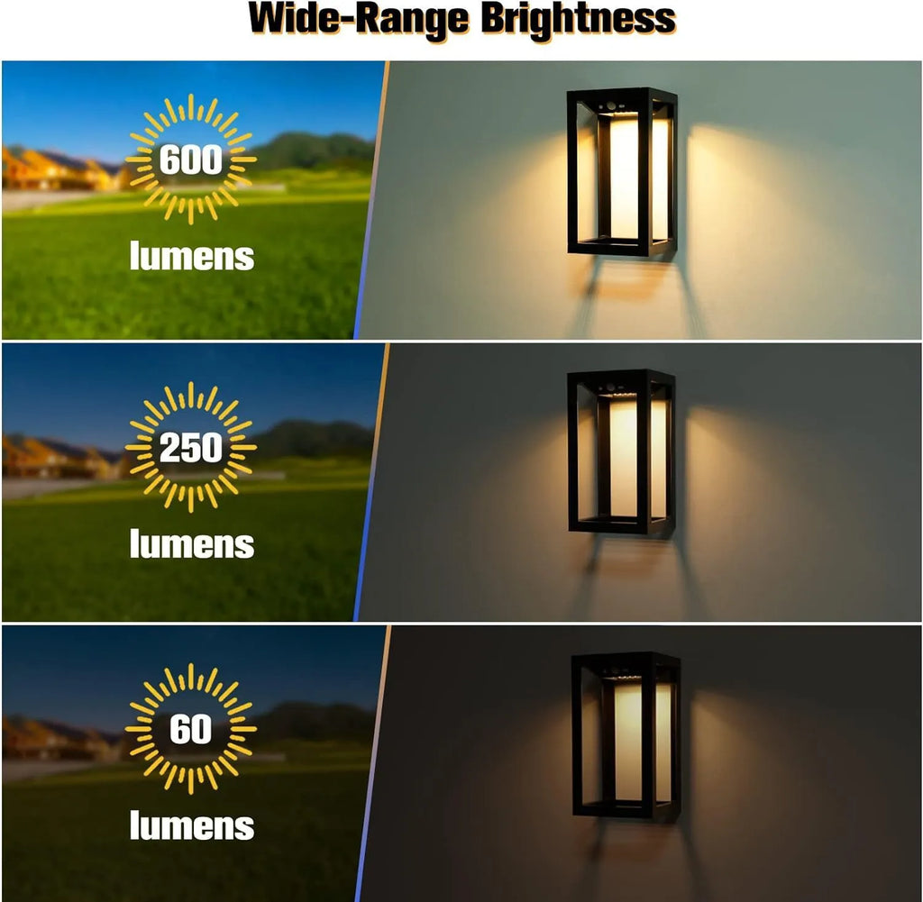 Modern Chinese outdoor wall lamp with solar panel and IP65 waterproof rating for garden courtyard use