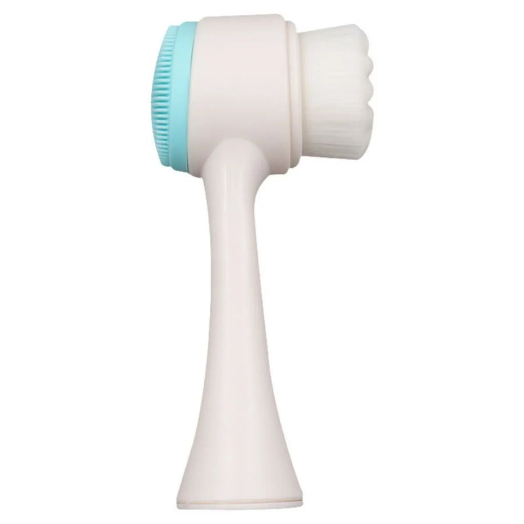 Blue nylon pet paw brush for dog and cat grooming with soft bristles