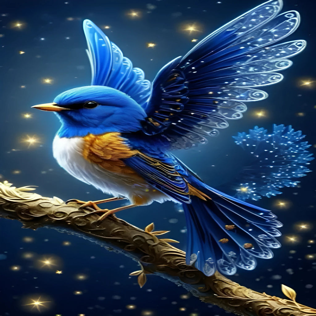 Handmade DIY Blue Bird diamond painting kit on 60x100cm acrylic canvas