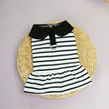 Striped cotton T-shirt and skirt pet summer outfit for dogs and cats