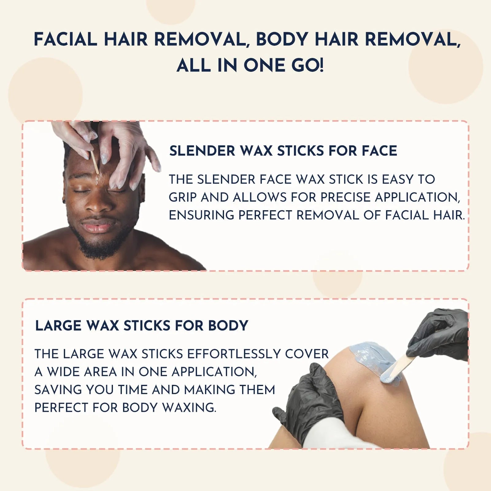 27-piece hypoallergenic hair removal wax kit with machine, coloured wax beads, sticks, and guidebook.