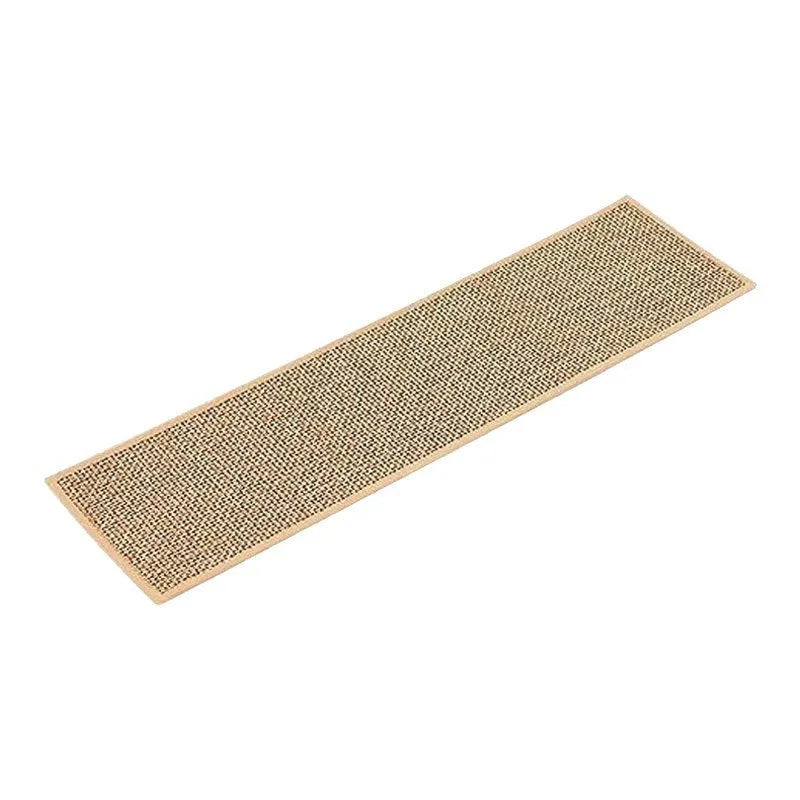 Japanese-style linen-look stair runner mat in camel colour on a wooden step.