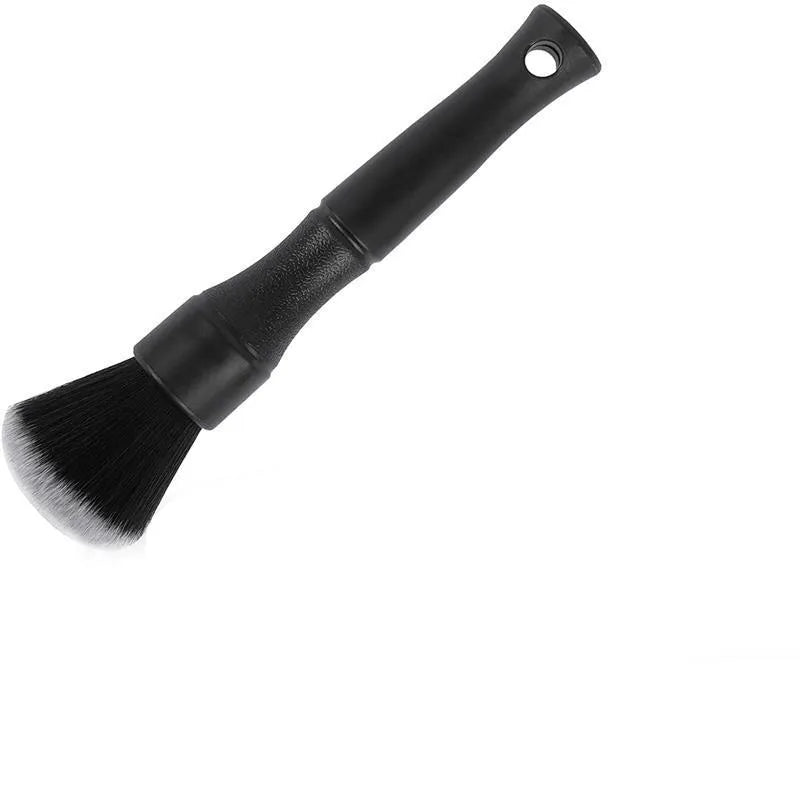 Black car detailing brush with ultra-soft pig hair bristles and PP handle in two sizes