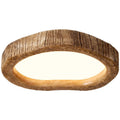 Circular wood grain finish Chinese style LED ceiling lamp