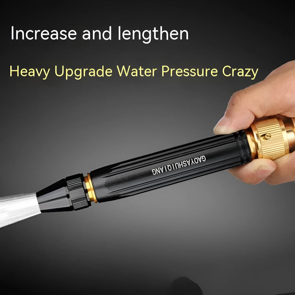 Black diamond alloy car washing gun measuring 17.7 cm with straight spray nozzle