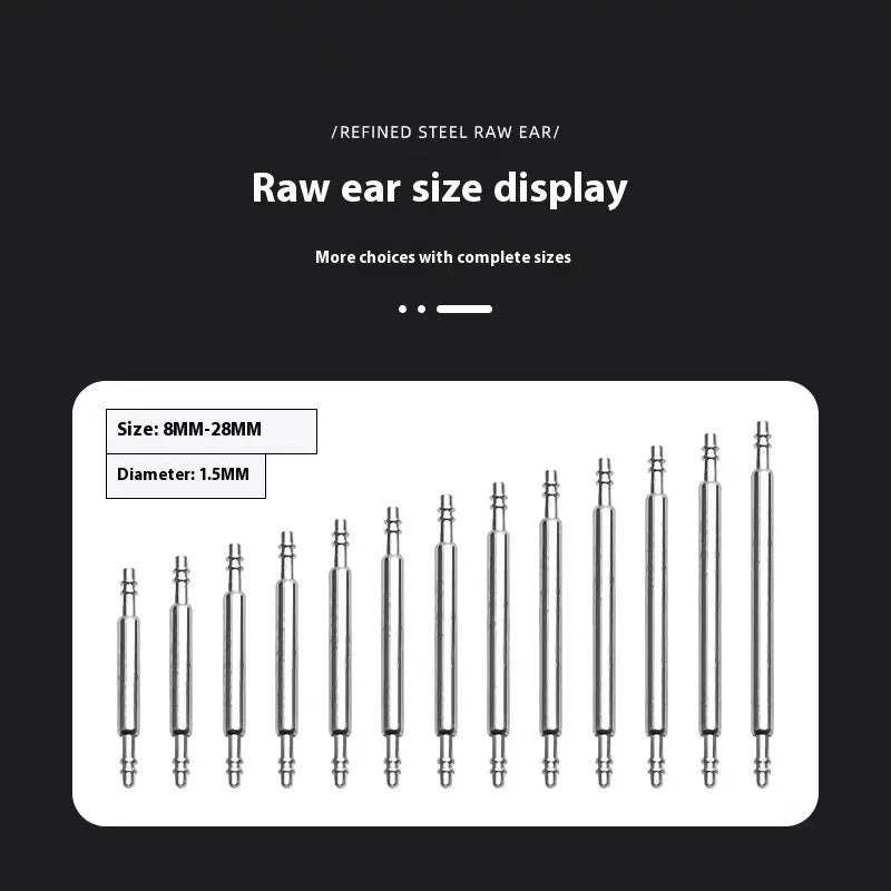 Watch bolt auricular needle spring shaft in six sizes from 21mm to 26mm