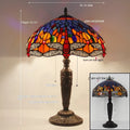 Stone table lamp with Tiffany dragonfly design in European retro style