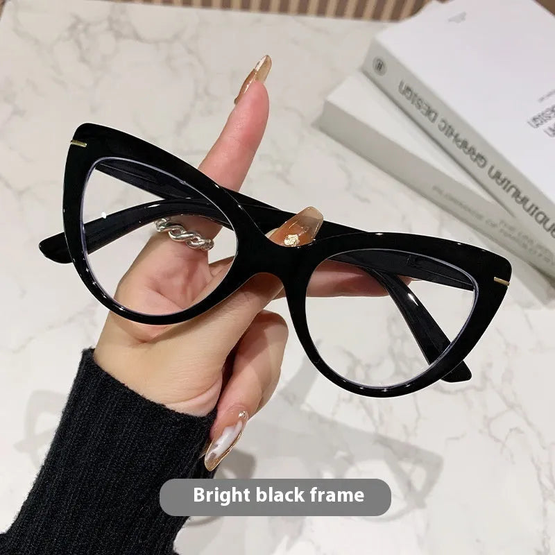 Women's large cat's eye frame presbyopic glasses with dragon and phoenix decoration in multiple colour options