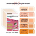 Tattoo cover patch concealer brush makeup tool in assorted skin tone colours.