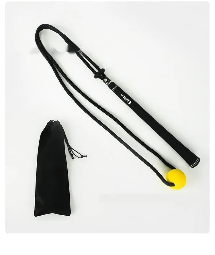 Black silicone elastic golf swing practice rope trainer for physical correction action
