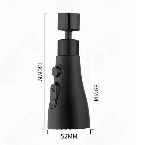 Universal pressurized kitchen faucet sprayer adapter with 360-degree rotation in matte black finish