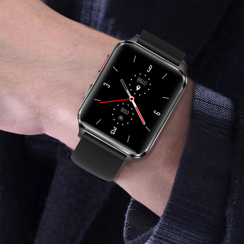 Multi-sport smart watch with 1.70-inch screen showing heart rate monitoring display