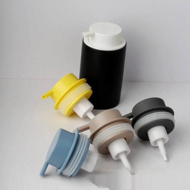 Foam pump dispenser for facial cleansers with large pump head in multiple colour options