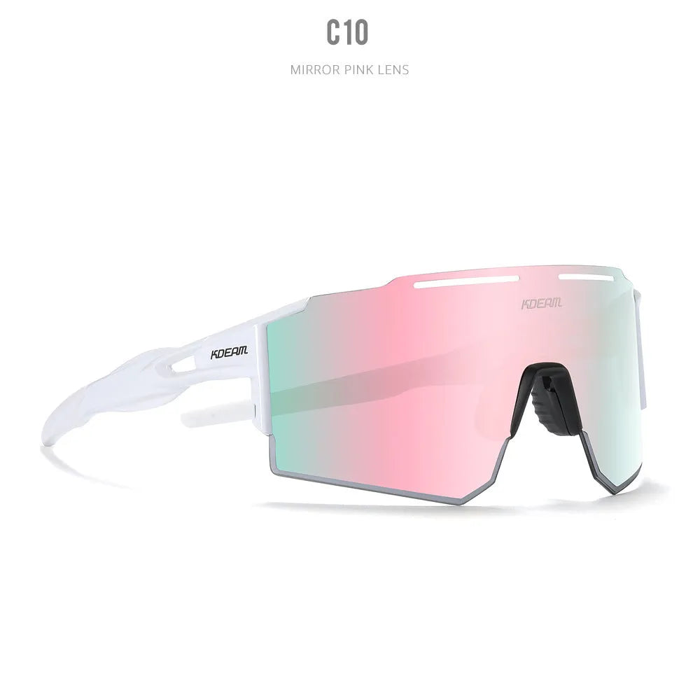 Ultralight polarised sports sunglasses with frameless TR90 frame in multiple colour options.