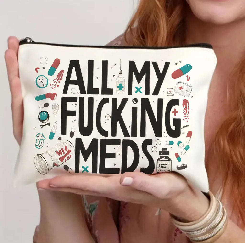 Canvas zip cosmetic bag with polyester interior in one of five colour options
