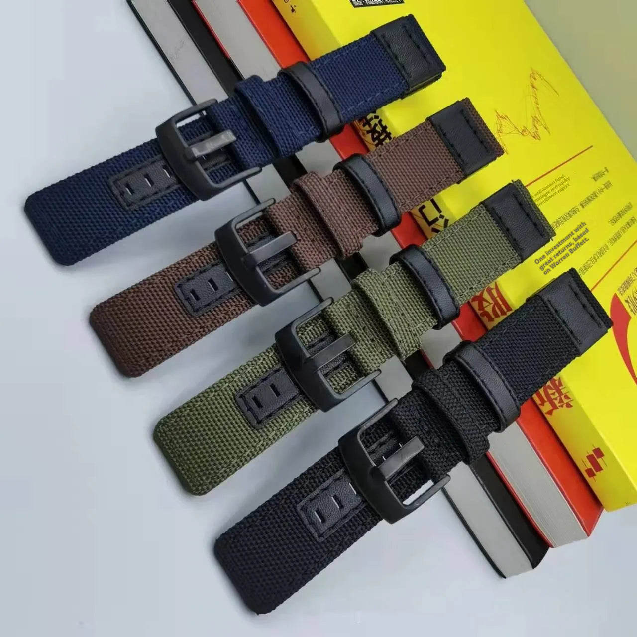 Fashion Personality canvas watch strap in multiple colours including camouflage and army green.