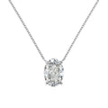 S925 sterling silver necklace with oval ice flower pendant in platinum or gold electroplated finish