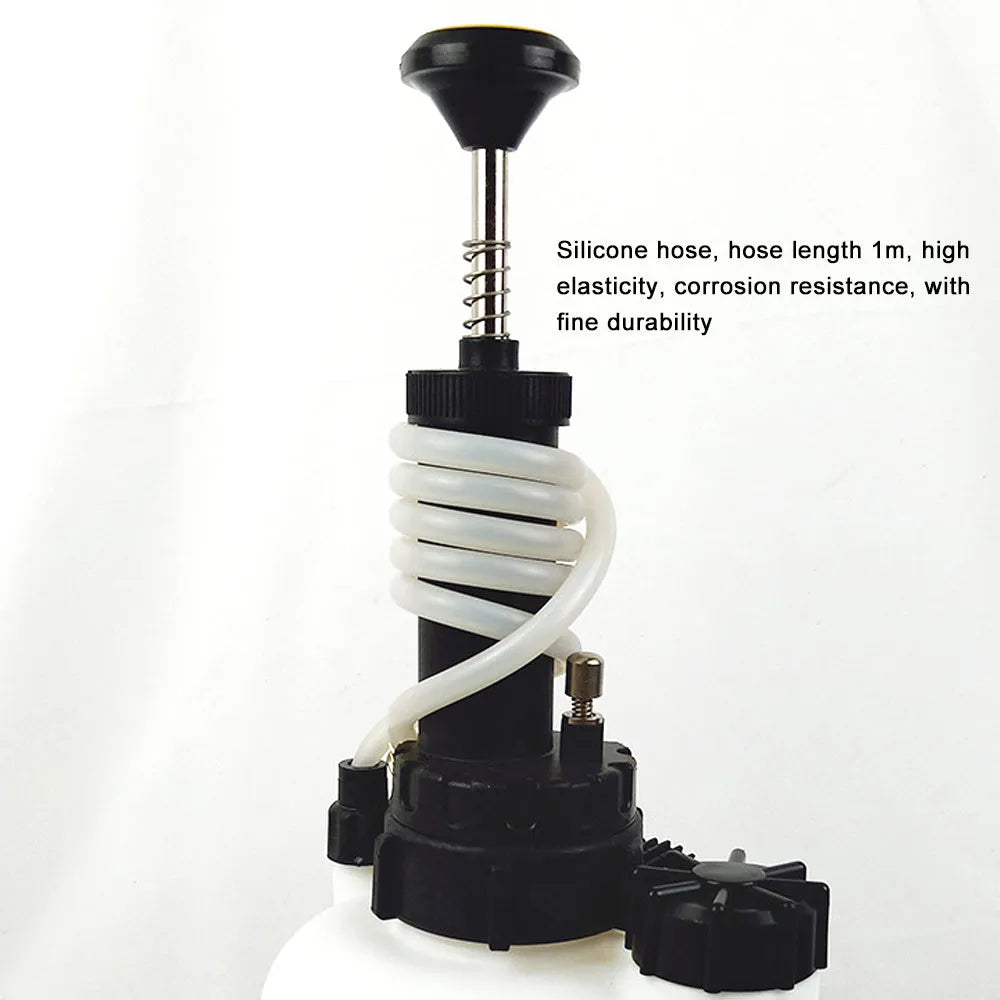 White 3-litre automobile brake oil tank replacement tool with copper and iron construction