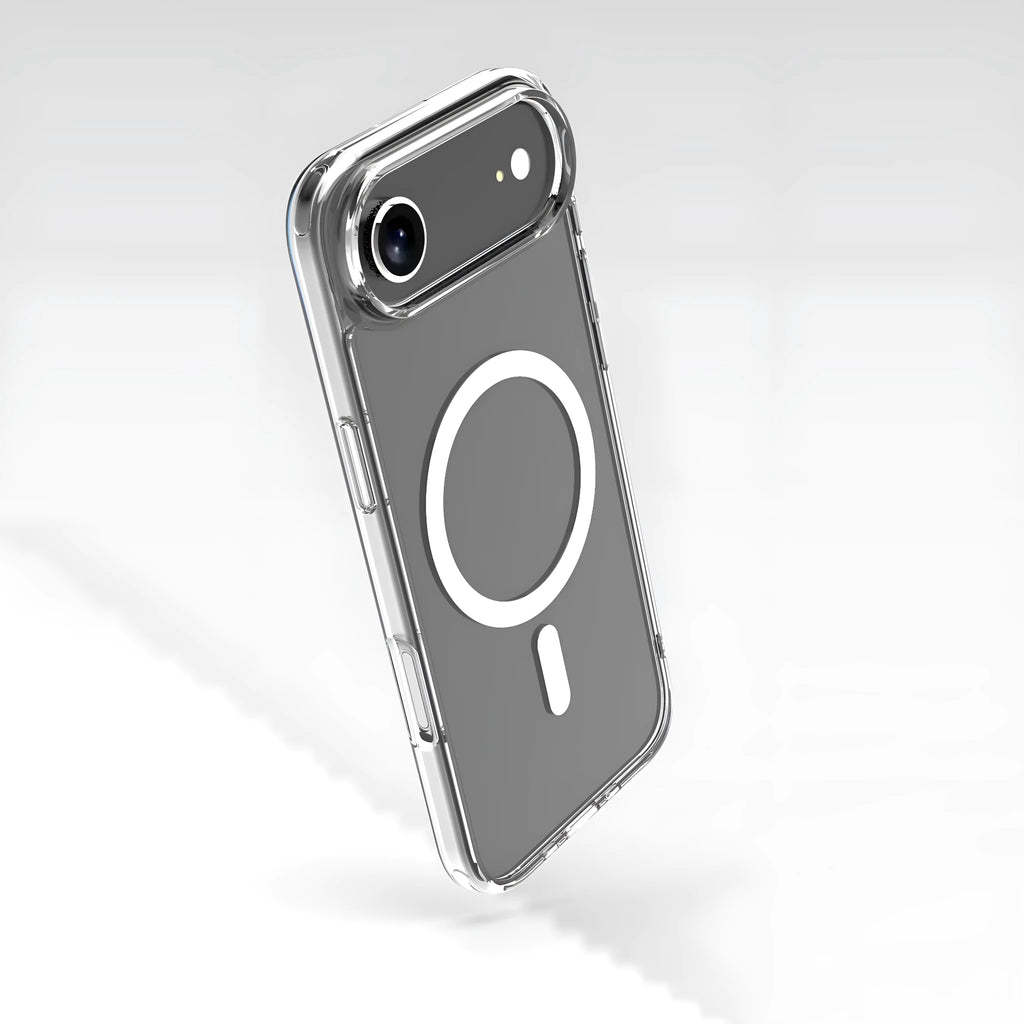Transparent magnetic shockproof phone case for iPhone 17, 17 Pro, 17 Pro Max, and 17 Air models
