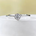 Minimalist silver ring with crown shape and line detailing in Korean Ins style