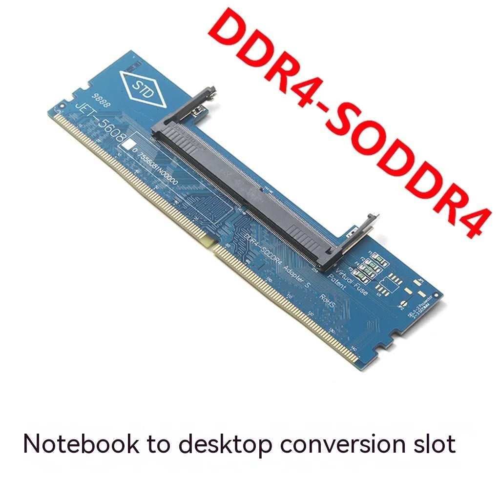 DDR4 laptop to desktop memory adapter card with electrostatic packaging and included memory stick