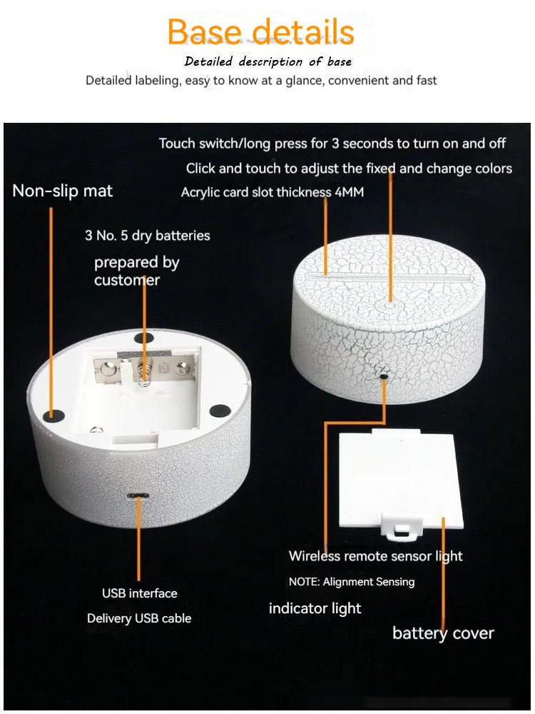 White heart-shaped table lamp with acrylic shade and touch switch on wooden desk