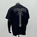 Men's loose fit cotton T-shirt with printed letter detail in white or black colours