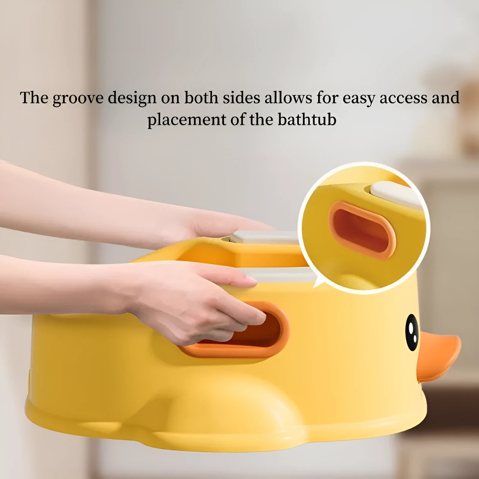 Blue PVC bathtub shaped like a duck for washing dogs and cats, shown on a patio.