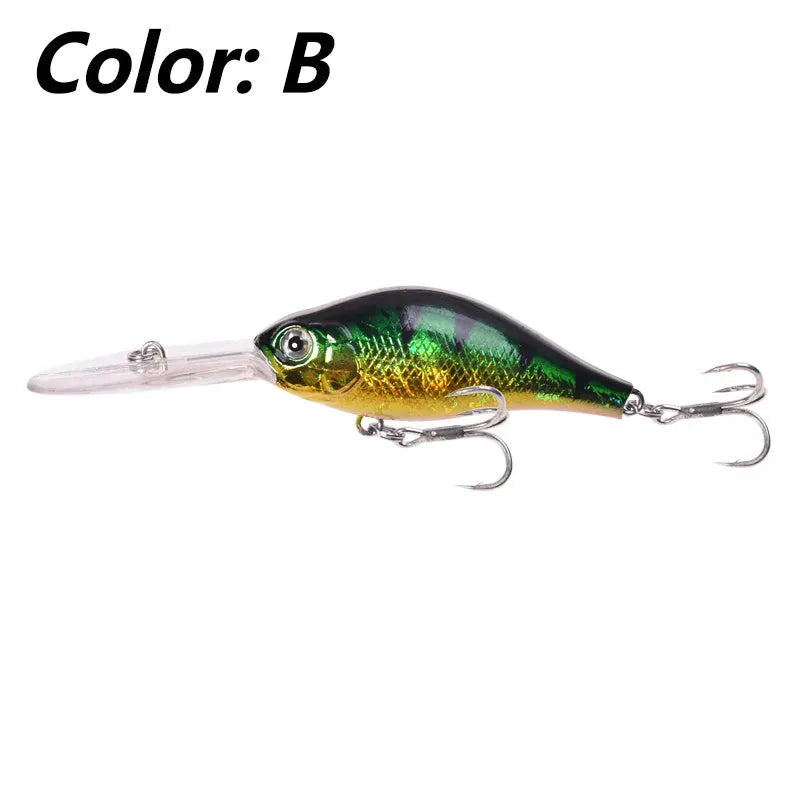 Floating Rock Little Fat Man Mino Lure fishing bait showing 10.5cm length and deep diving long tongue board design