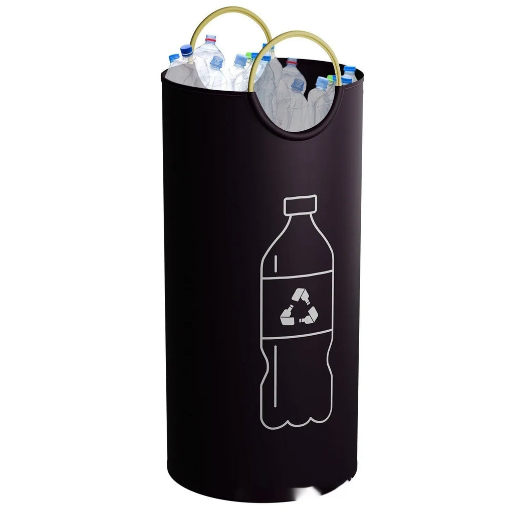 Round portable plastic bin 38x72cm for office and outdoor waste disposal
